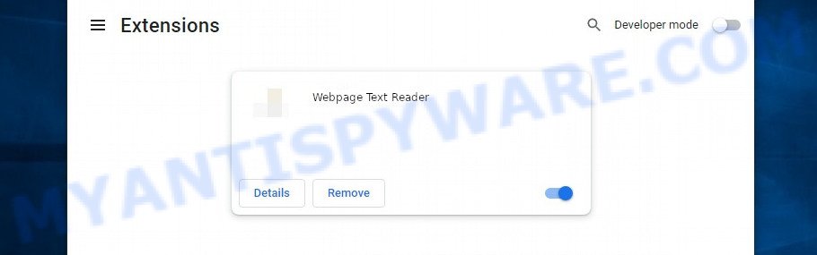 Webpage Text Reader chrome remove
