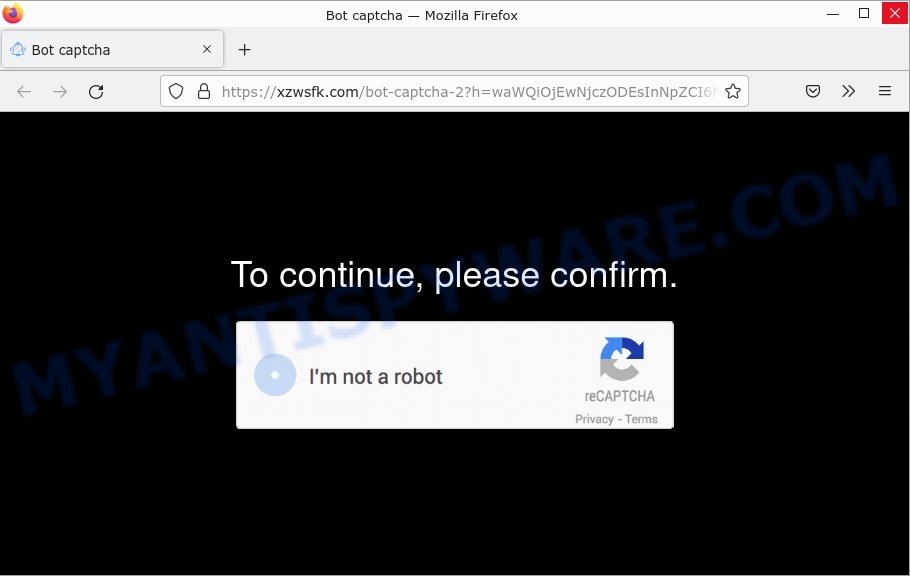 Xzwsfk.com Bot captcha Scam
