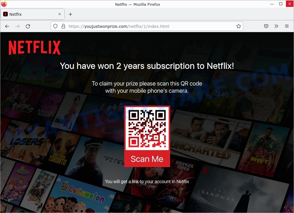 You have won 2 years subscription to Netflix Scam