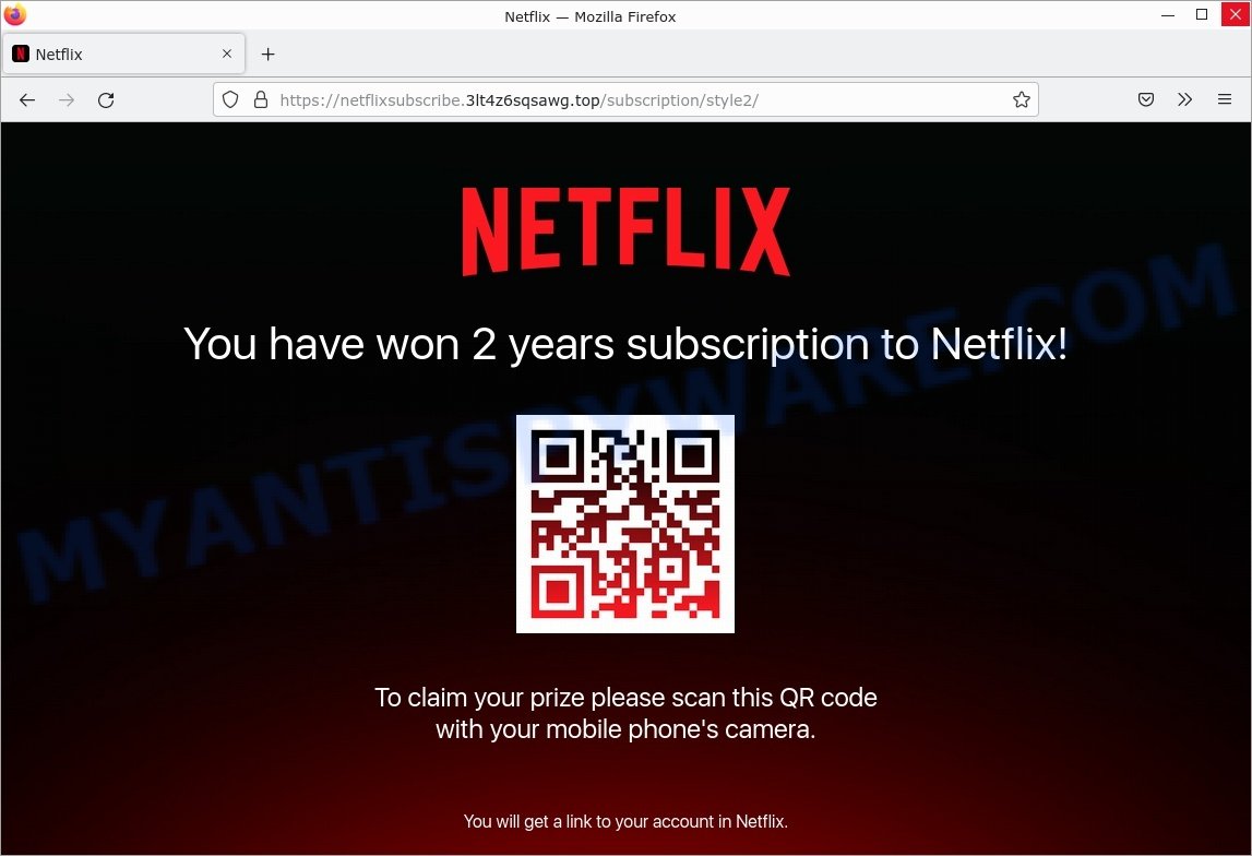 You have won 2 years subscription to Netflix v2 scam