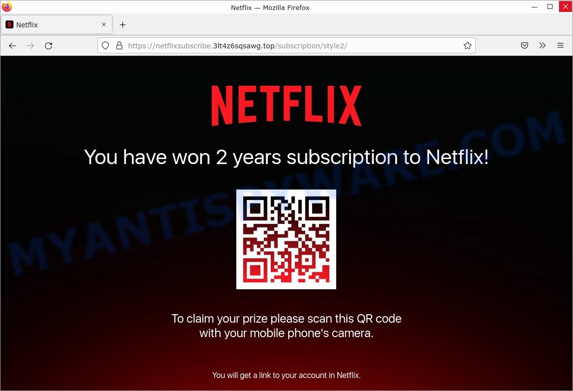 You have won 2 years subscription to Netflix v2 scam