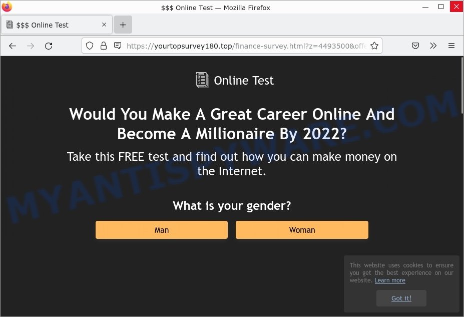 Yourtopsurvey180.top Online Test Scam