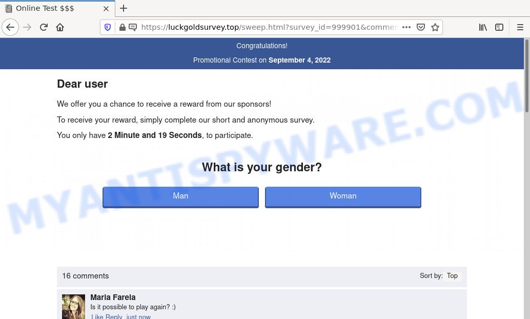 luckgoldsurvey.top survey scam page