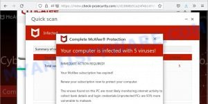 novitrk1.com McAfee Scam redirect