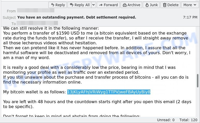 13jKLyAFhjVRiWyg1TTPVjweFBAyUyBiy8 bitcoin email scam