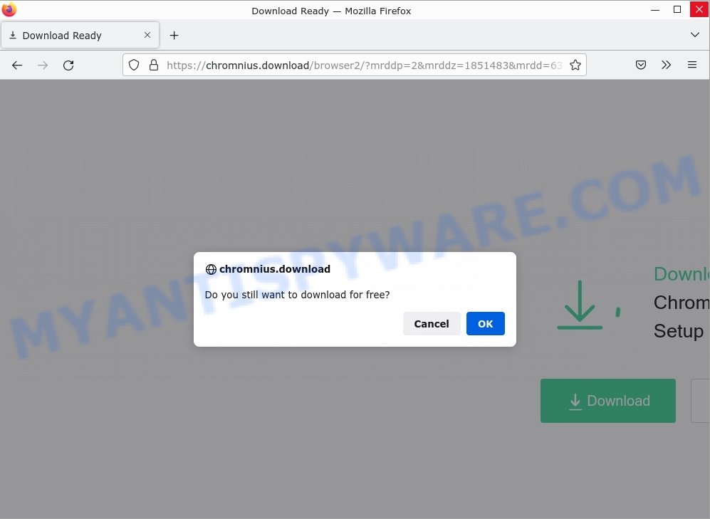 Chromnius.download Download Ready pop-up