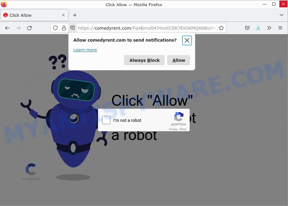 Comedyrent.com Click Allow Scam