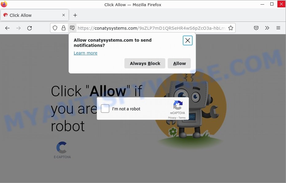 Conatysystems.com Click Allow Scam