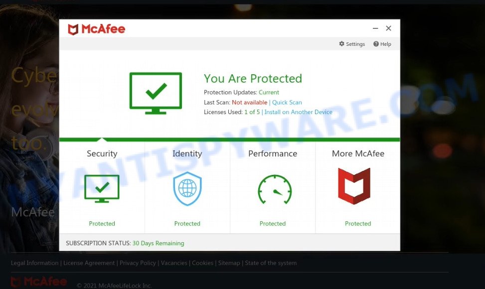 Datadesktopsecurity.online McAfee Security Scam