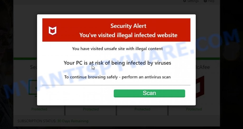 Defenderpage.xyz McAfee Security Alert Scam