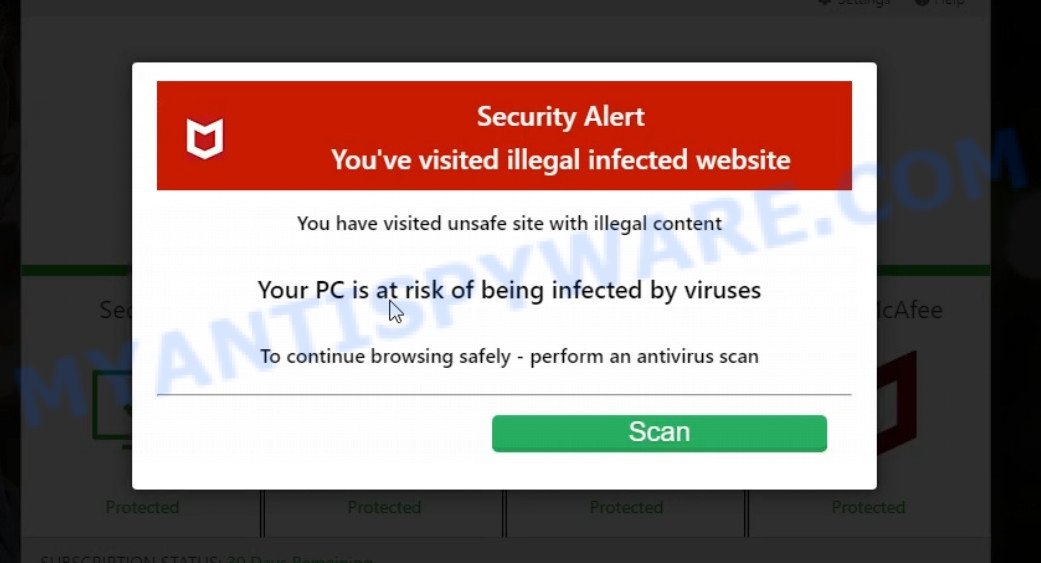 Dinto.click McAfee Security Alert Scam