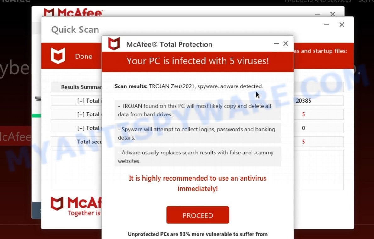 Essential-scan.com McAfee fake scan results