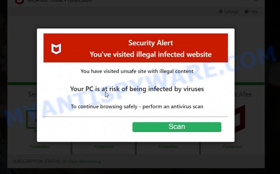 Law-antivirus.com McAfee Alert Scam
