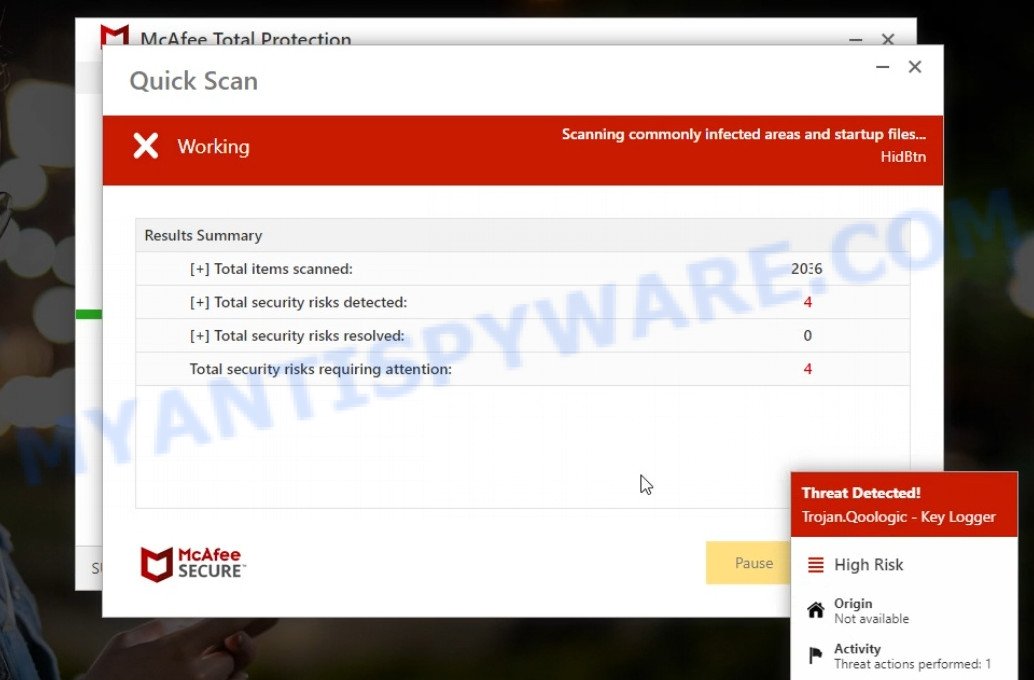 Milipili.click McAfee Security fake scan