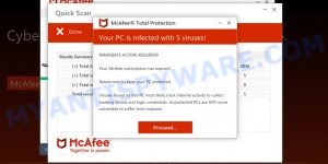 Protectionsurveys.online McAfee fake scan results