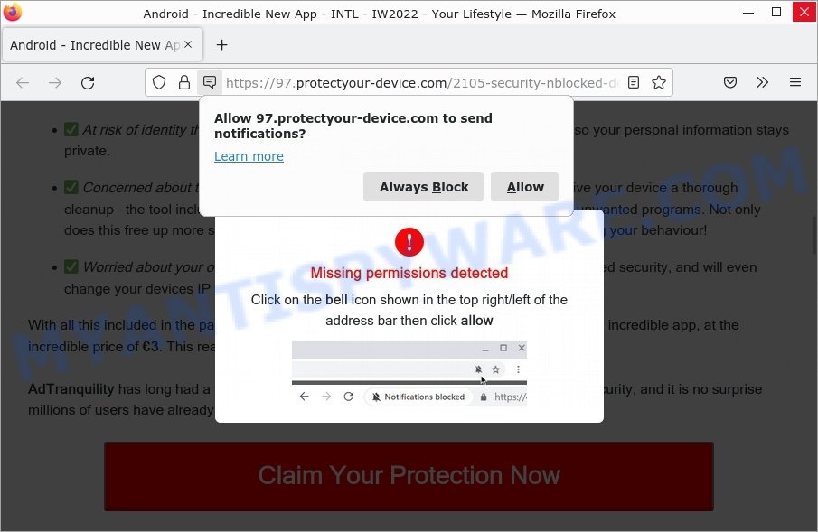 Protectyour-device.com Click Allow Scam