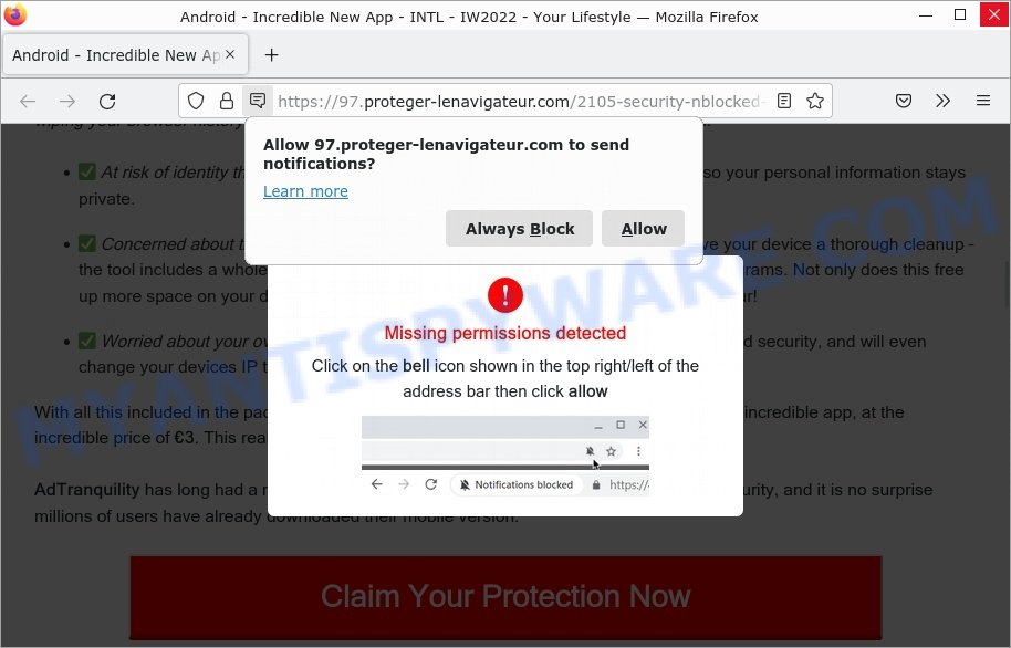 Proteger-lenavigateur.com Click Allow Scam
