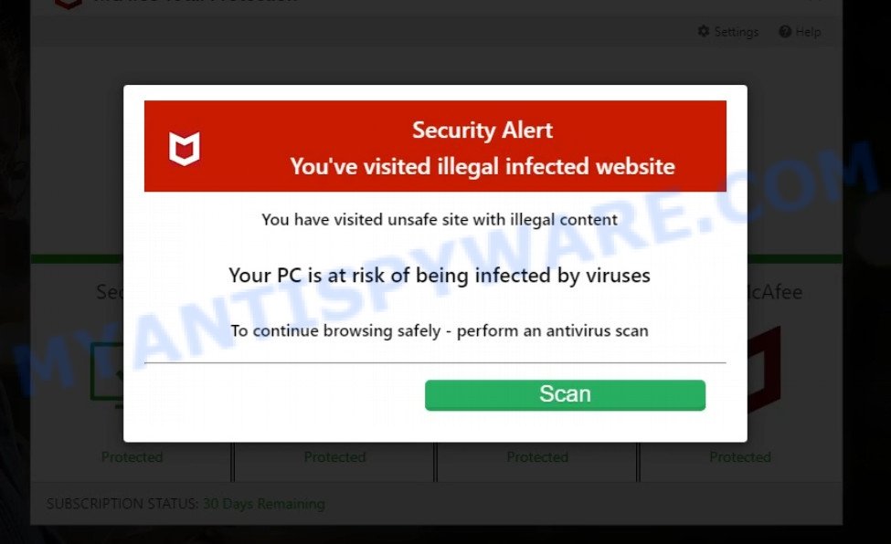 Recif.click McAfee Alert Scam