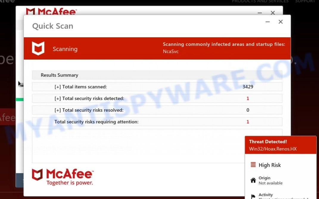 Safesystems.vip McAfee fake scan