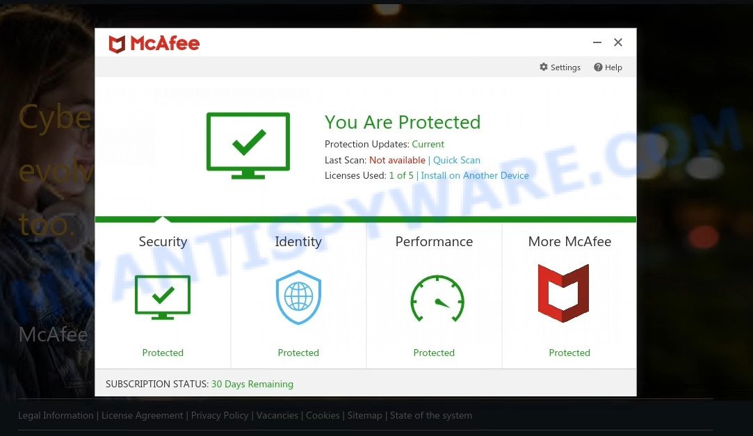 Securitysystempc.online McAfee fake alert scam