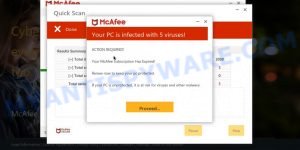 Securitysystempc.online McAfee fake scan results