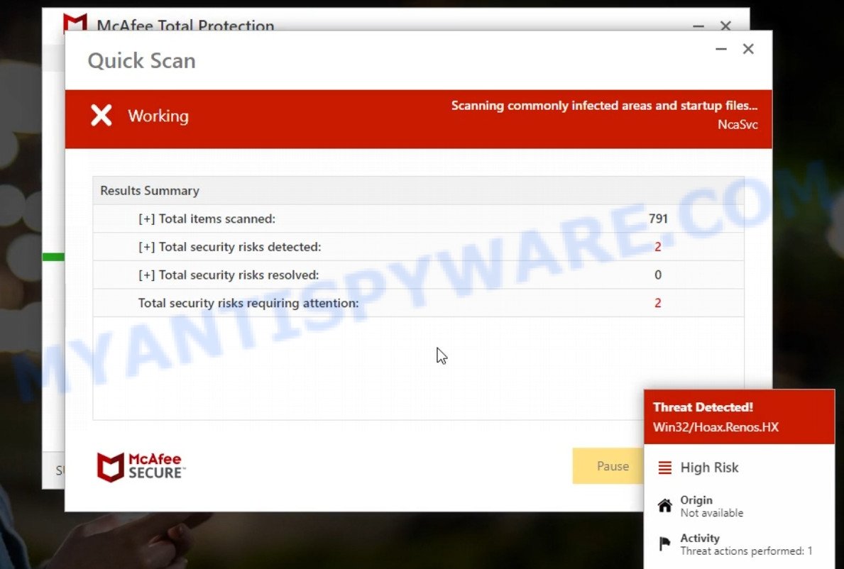 Software-saver.com McAfee fake scan