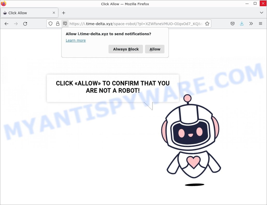 Time Delta xyz virus Click Allow Scam