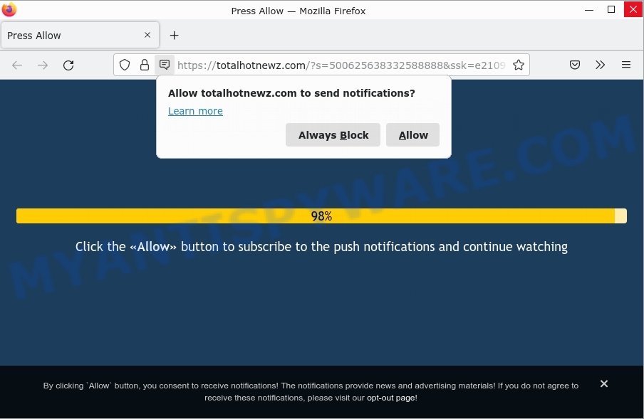 Totalhotnewz.com Press Allow Scam