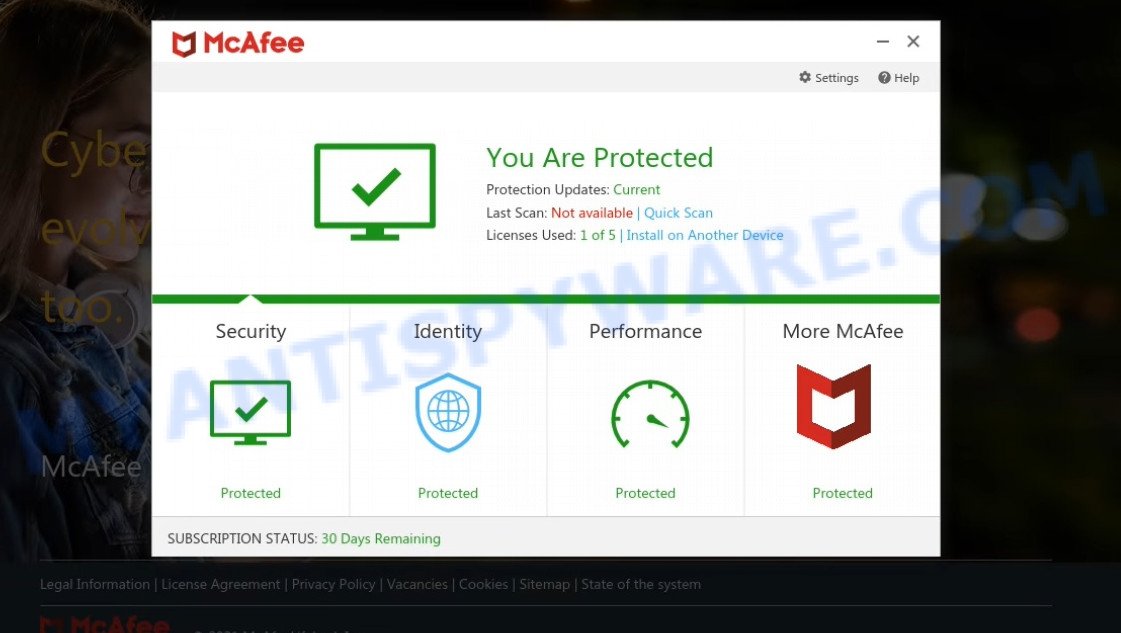 Webprotectionsurveys.live McAfee Security Scam