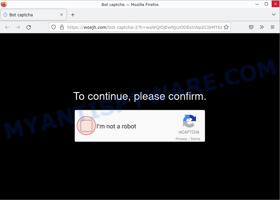 Woejh.com Bot captcha Scam