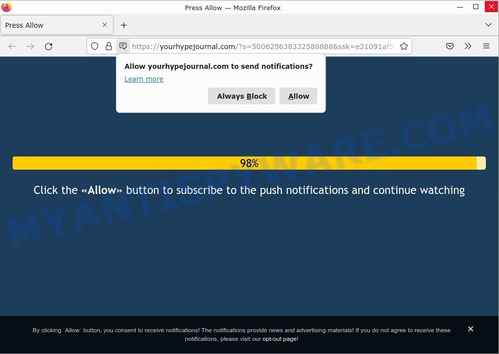 Yourhypejournal.com Press Allow Scam