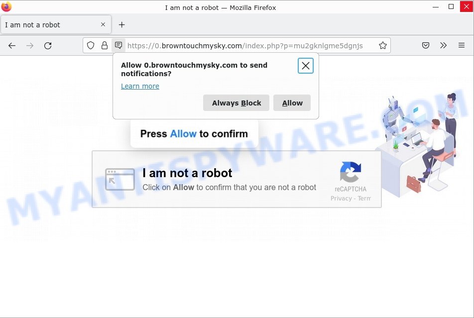 browntouchmysky.com I am not a robot Scam