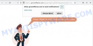 groundflares.com Press Allow scam