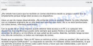 ha recibido un correo electrónico desde su propia cuenta