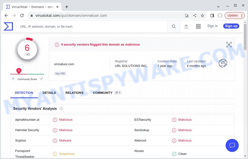 omnatuor.com malicious site