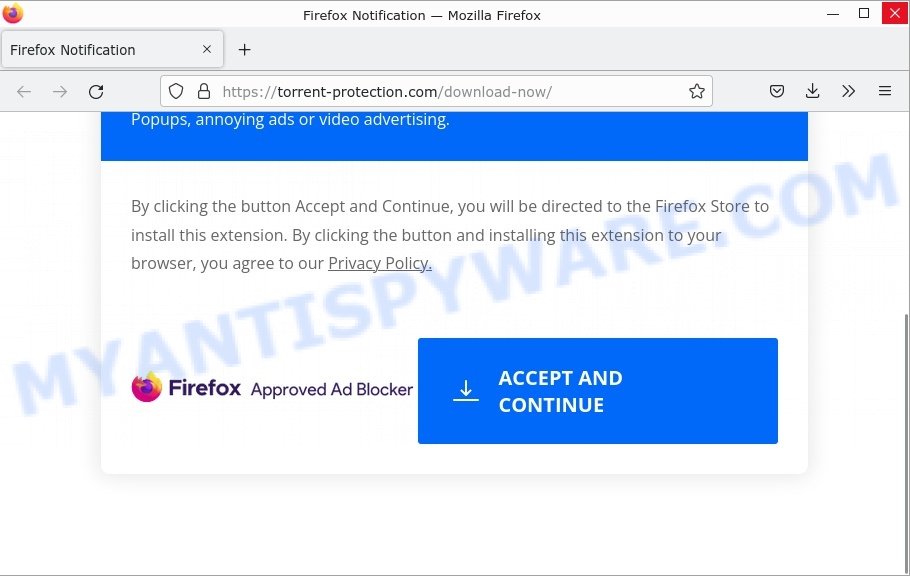 torrent-protection.com Firefox Notification Scam