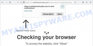 whitetouchmysky.com Checking your browser Scam