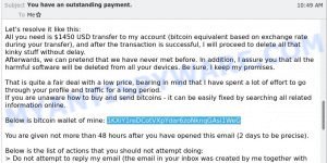 1KXiY1reDCotVXpYdar6zoNknqGAsi1WeG bitcoin email scam