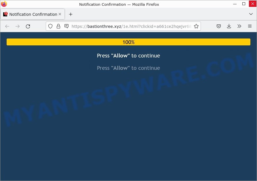 Bastionthree.xyz Notification Confirmation Scam
