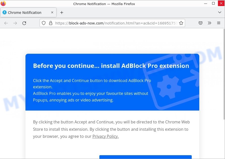 Block-ads-now.com Chrome Notification pop-up
