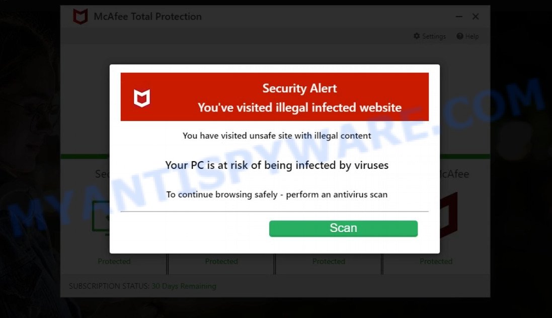 Control-scanning.com McAfee Security Alert Scam