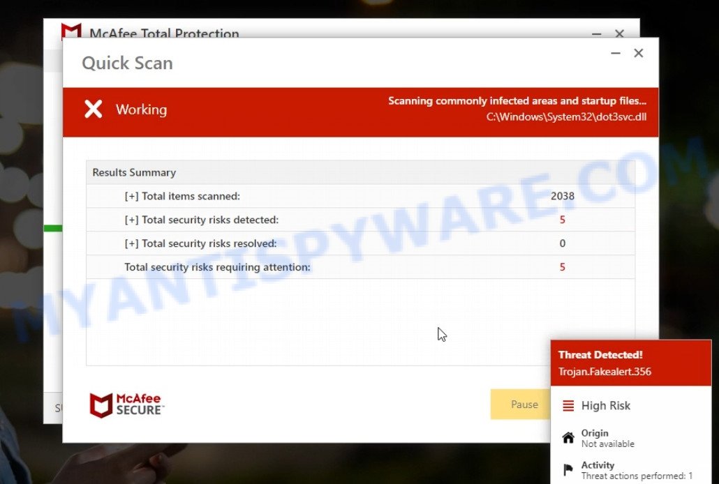 Control-scanning.com McAfee Security fake scan