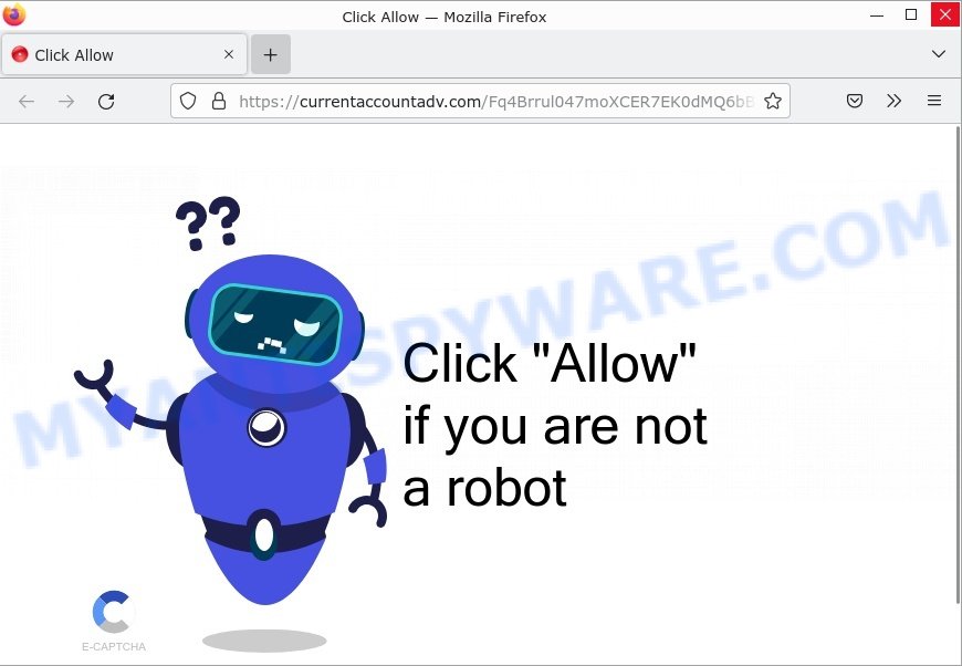 CurrentAccountAdv.com Click Allow Scam