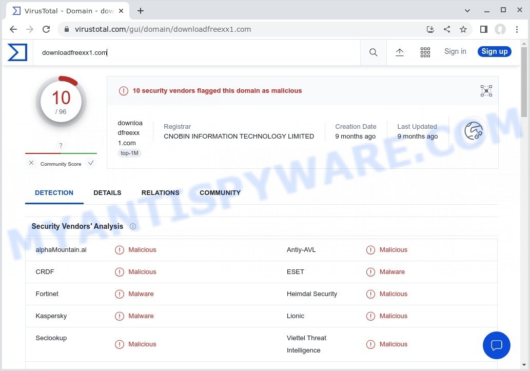 Downloadfreexx1.com malware