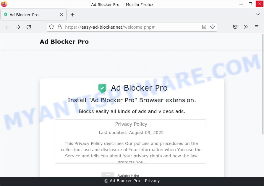 Easy-ad-blocker.net Ad Blocker Pro pop-up