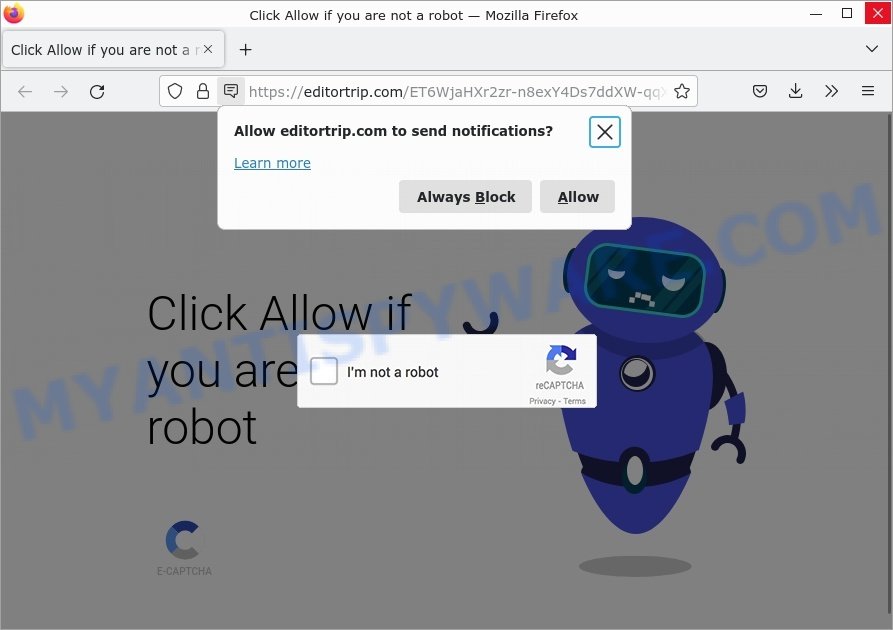 Editortrip.com Click Allow if you are not a robot Scam