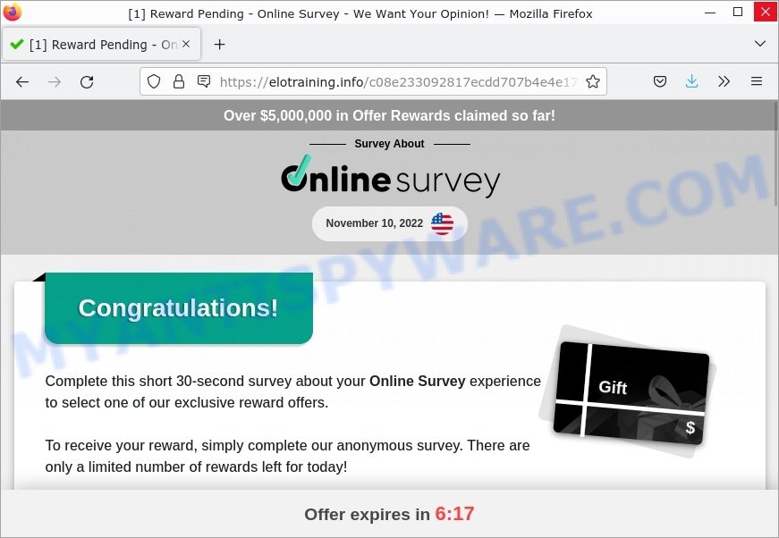 Elotraining.info Online Survey Scam
