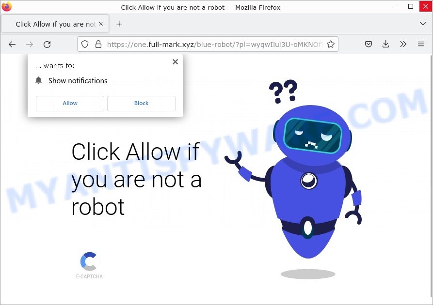 Full-mark.xyz Click Allow if you are not a robot Scam