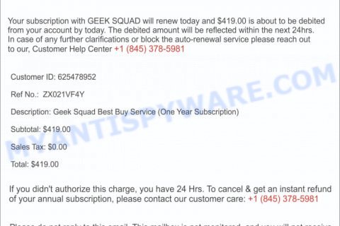 Geek Squad EMAIL SCAM 5981
