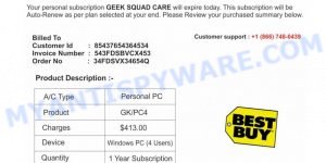 Geek Squad EMAIL SCAM GEEK SQUAD CARE 0439